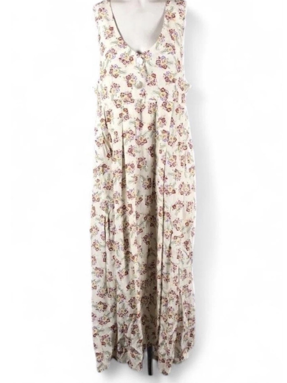 Vintage Express Floral Cream Maxi Dress - Picture 5 of 5